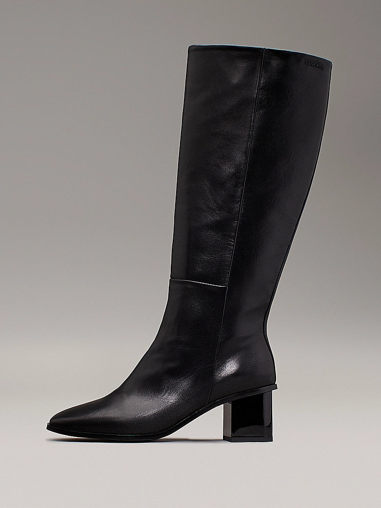 CK WIDE BOOT BLACK LEATHER