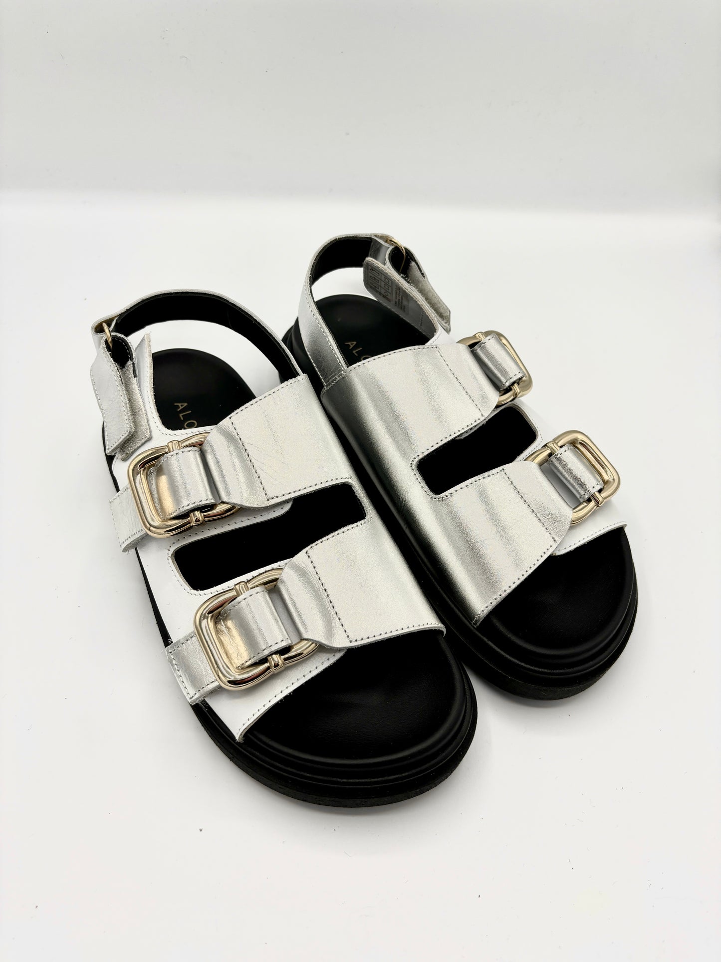 HARPER LEATHER SANDAL SILVER WHITE