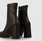 LAIRA ANKLE BOOTS DARK BROWN STRETCH