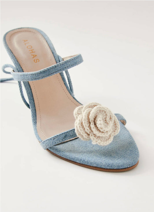 BLUE DENIM CROCHET SANDAL