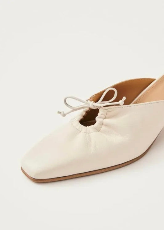 AMAR CREAM LEATHER MULES