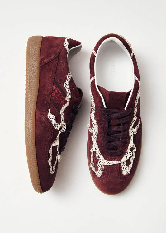 TB.490 CROCHET BURGUNDY LEATHER SNEAKERS