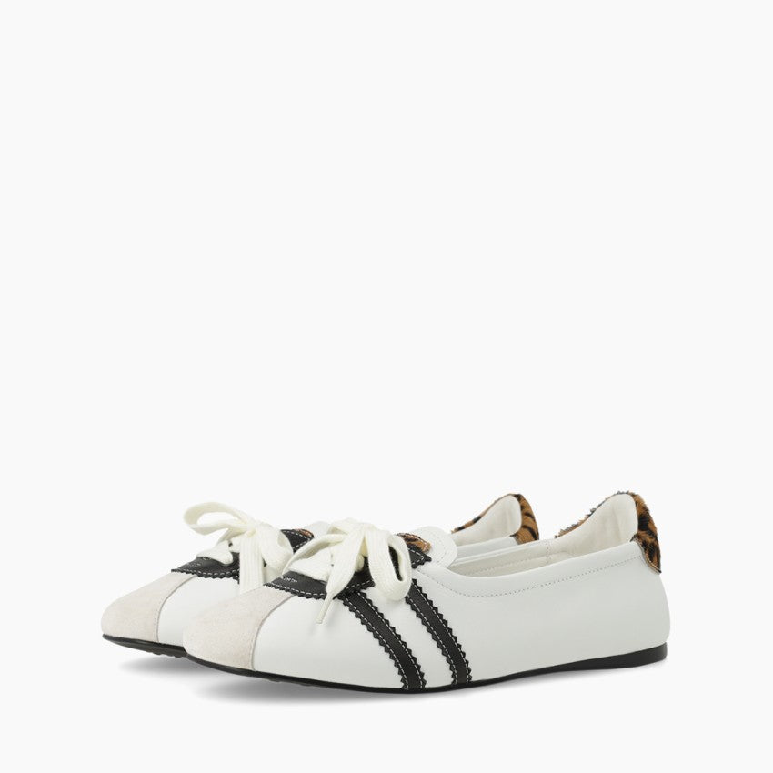 SPORTY BALLET FLATS WHITE LEO