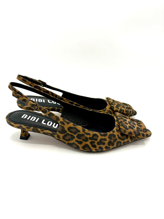 LEOPARD SUEDE SLINGBACK PUMP