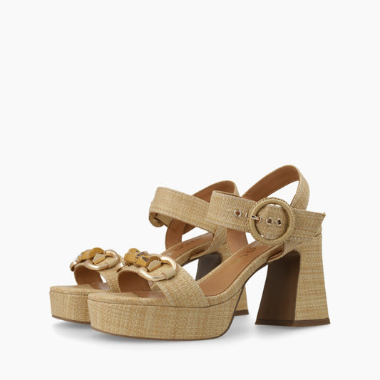 RAFIA PLATFORM HEEL NATURAL