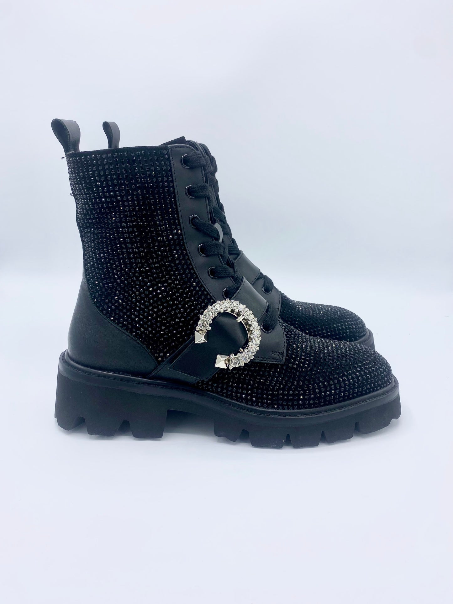 FANTASTIC GLITTER BOOTS BLACK