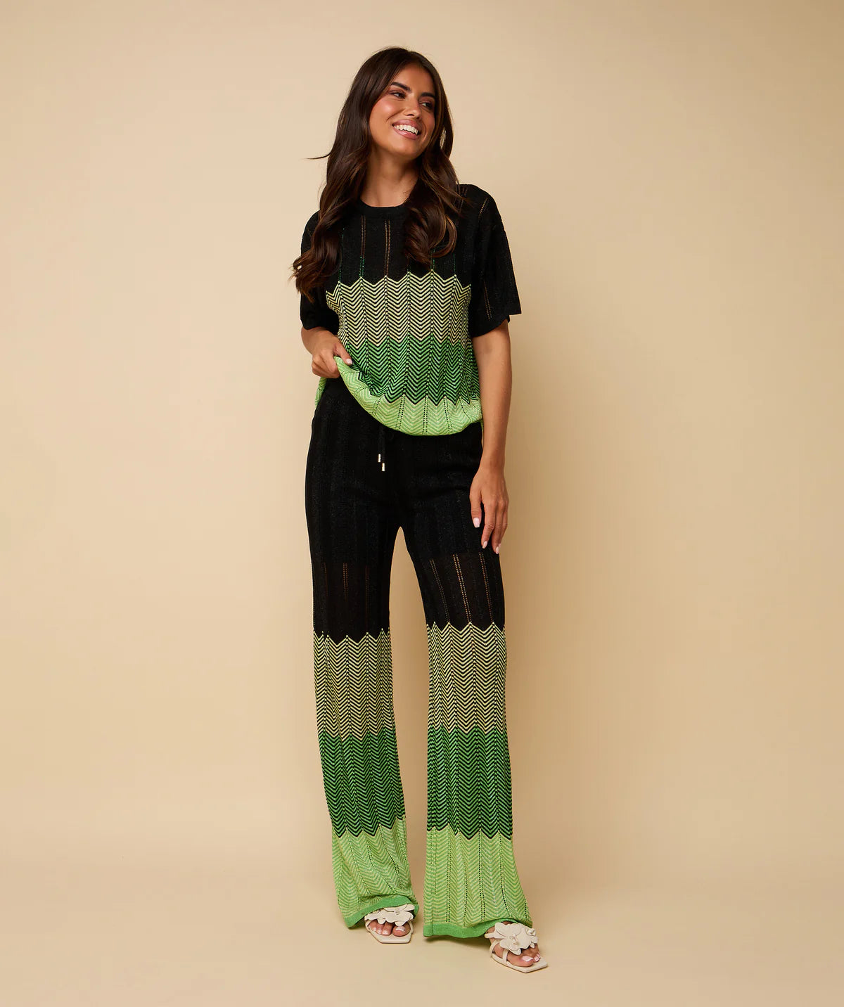 DANI TROUSERS BLACK/ GREEN