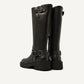 FRANKIE LEVA BIKER BOOT BLACK LEATHER