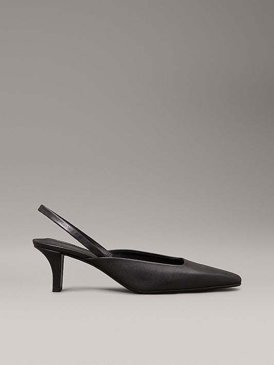 SLINGBACK PUMPS LEATHER BLACK