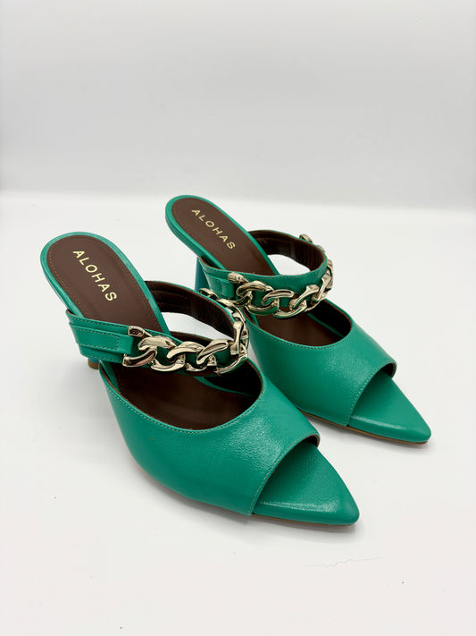 DAISY LEATHER SANDAL GREEN
