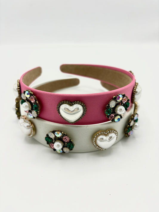 HEADBAND PEARLY HEARTS