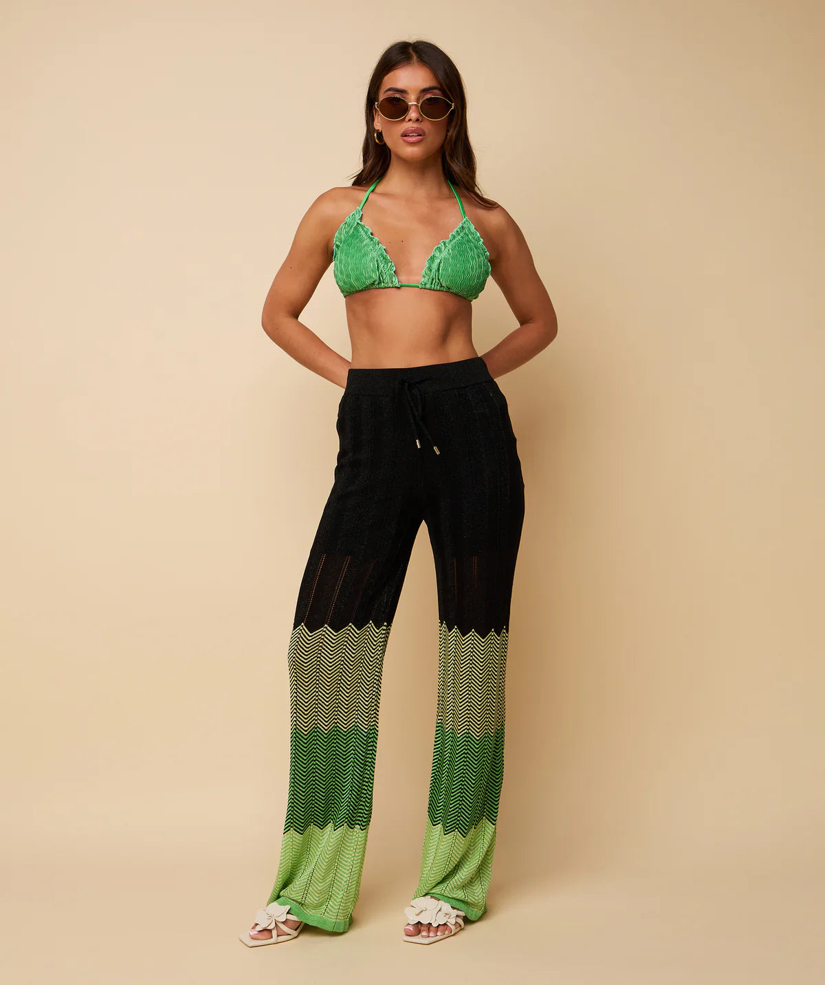 DANI TROUSERS BLACK/ GREEN