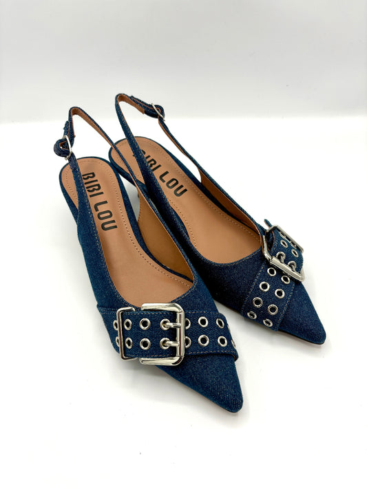 BIBI LOU DENIM BLUE SLINGBACK PUMP