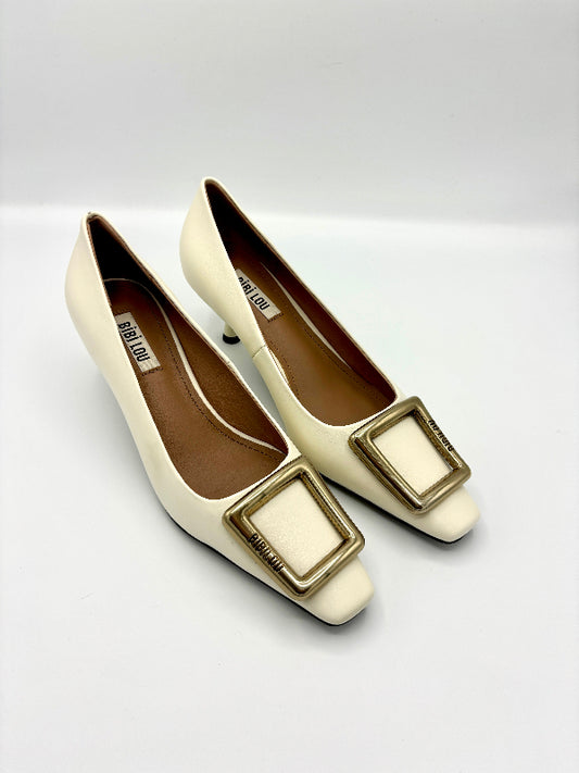 BIBI LOU KATE PUMP WHITE LEATHER