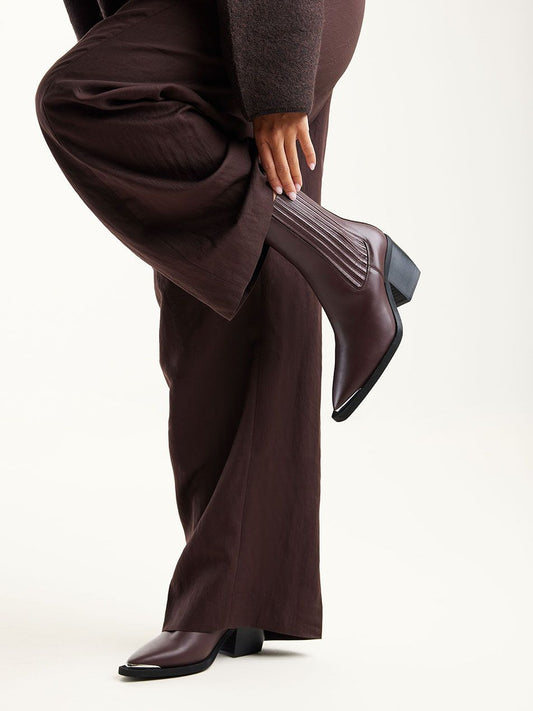 LIV LOUA METAL BURGUNDY BOOT