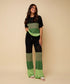 DANI T-SHIRT BLACK/GREEN