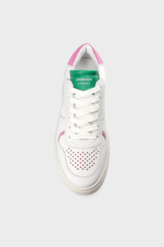 CPH76 LEATHER MIX SNEAKER WHITE GREEN PINK