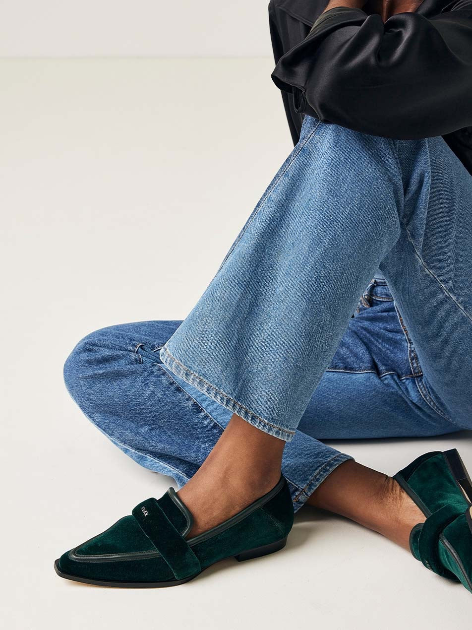 DELPHINE LOAFER GREEN VELVET