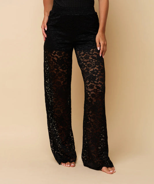 LACY TROUSERS BLACK