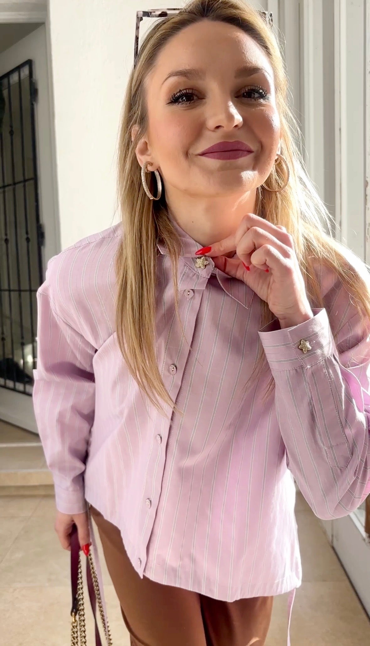 asymmetrisches Hemd lila