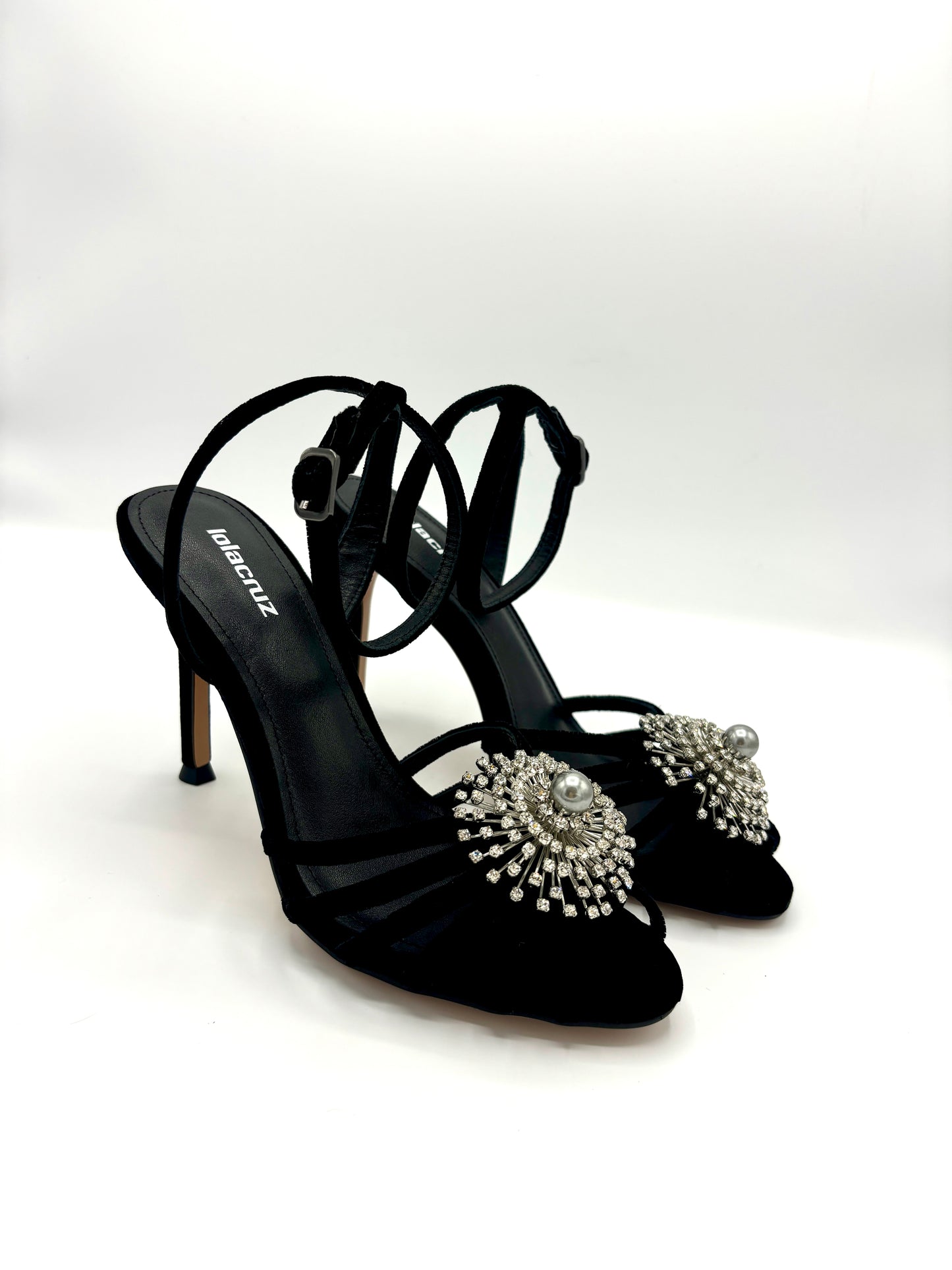 LARA VELVET HEEL BLACK