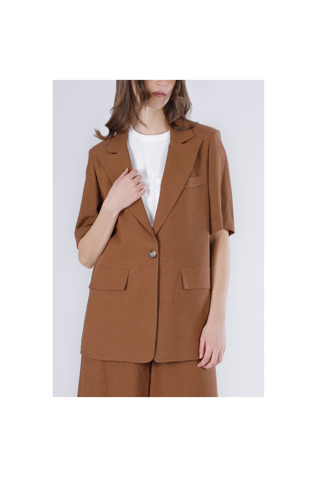 kurzärmeliger Blazer Tobacco