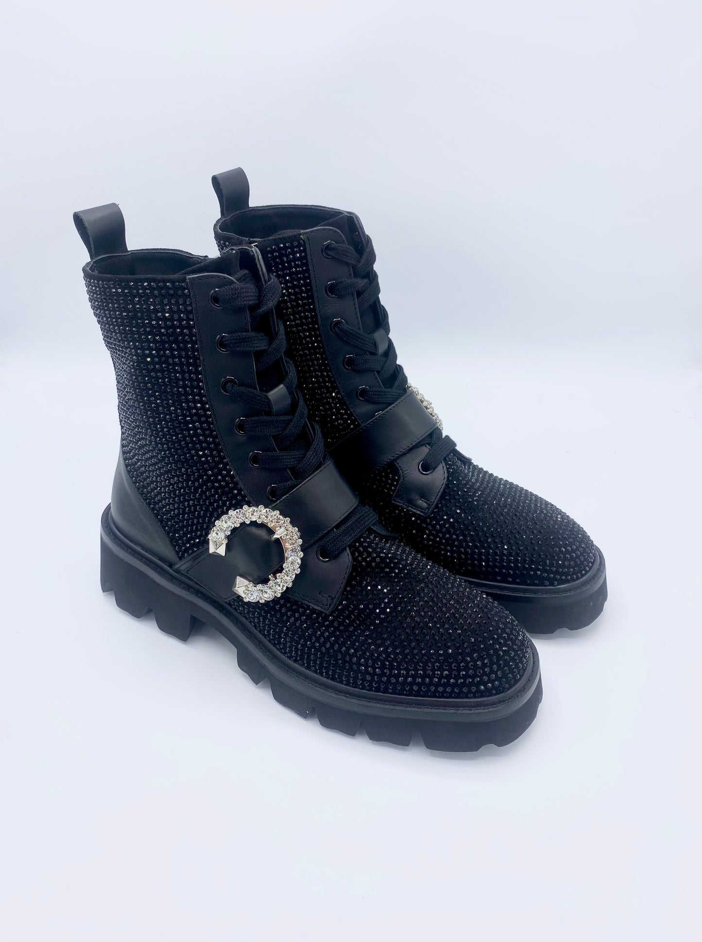 FANTASTIC GLITTER BOOTS BLACK