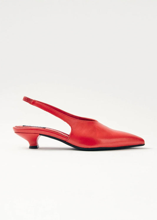 EROS RED LEATHER PUMPS