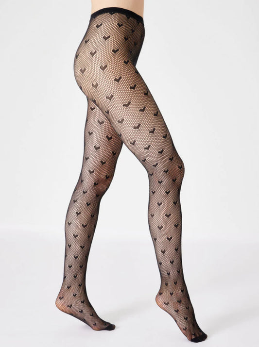 HEART NET TIGHTS - STATEMENT TIGHTS
