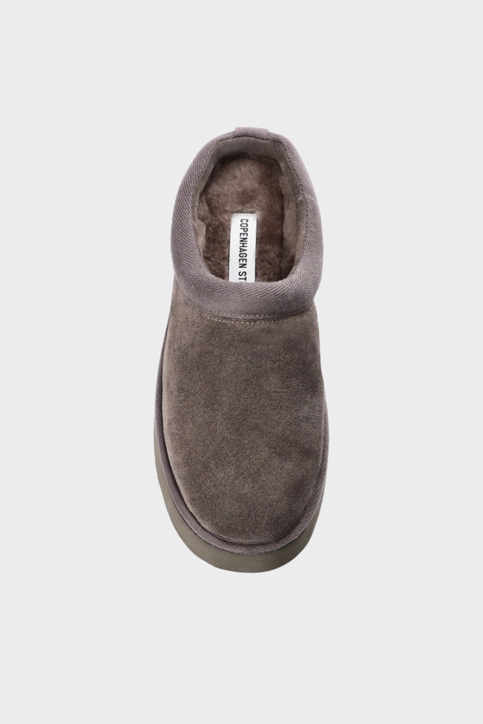 CPH249 CALF SUEDE SLIPPERS OFF BLACK GREY