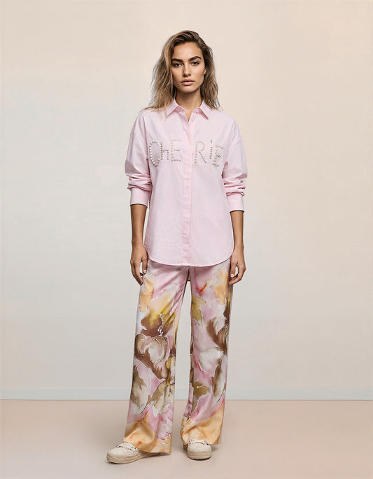 OXFORDHEMD MIT STICKEREI PINK