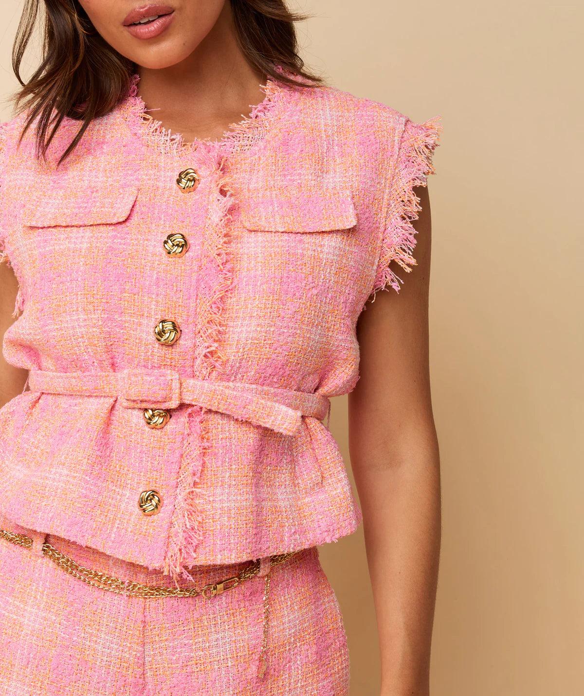 SUMMER GILET ORANGE/PINK