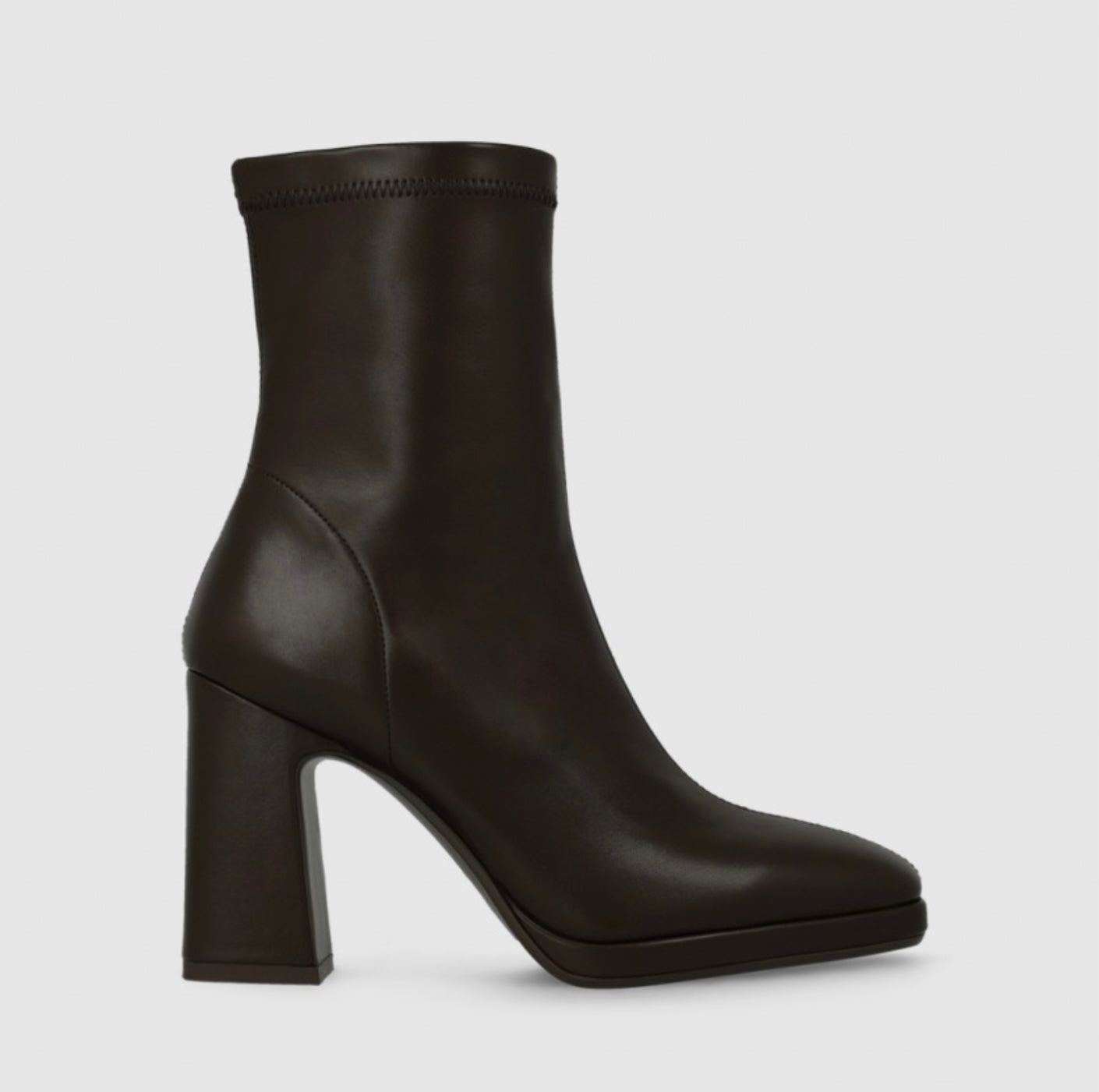 LAIRA ANKLE BOOTS DARK BROWN STRETCH