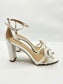 Lola Cruz Pearl White Heel Sandal