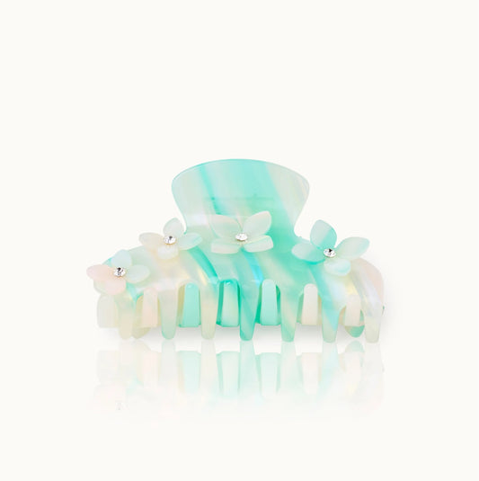 HAIR CLIP FLOWERS TURQUOISE