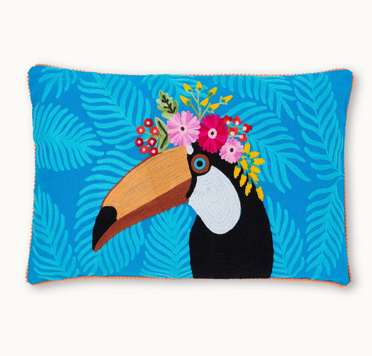 TOUCAN CUSHION WITH FILLING