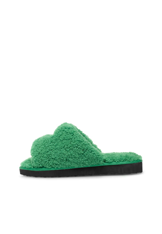 FUR SLIPPER GREEN