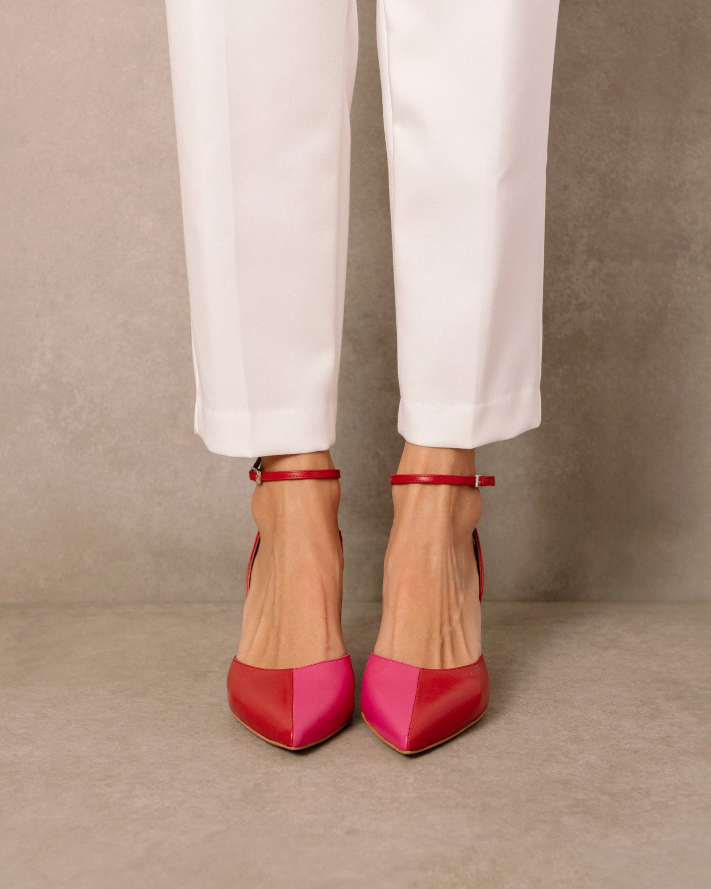 CINDERELLA RED AND PINK LEATHER HEEL