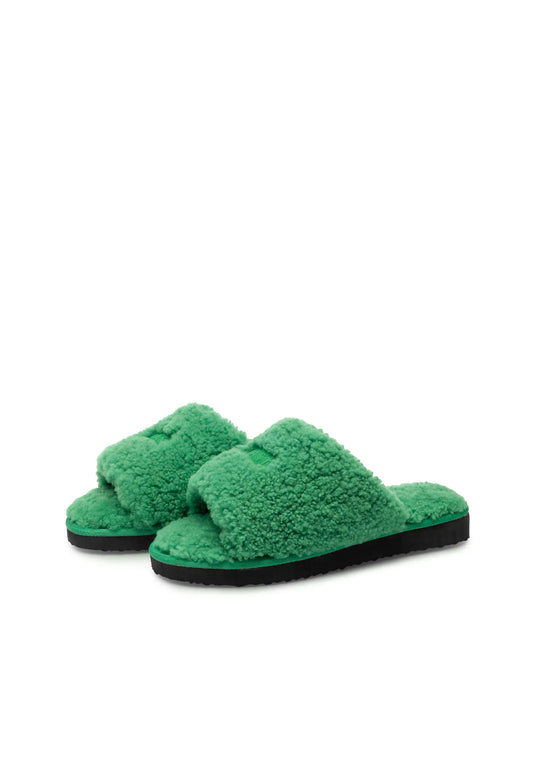 FUR SLIPPER GREEN