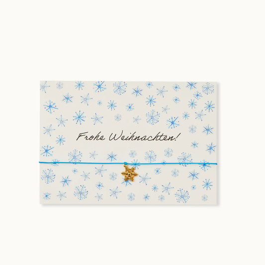 BRACELET-CARD: FROHE WEIHNACHTEN BLUE
