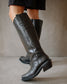 CATTLE BLACK LEATHER WESTERN BOOT